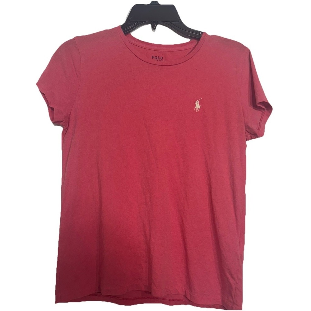Ralph Lauren Women's Small Pink Cap Sleeve T‎ Shirt 100% Cotton
